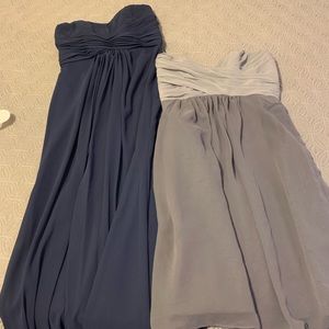 1 grey 1 blue bridesmaids dresses